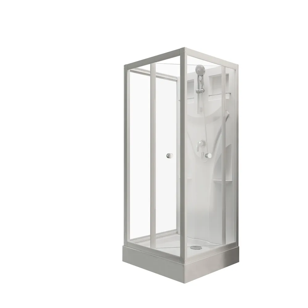 800x800 mm, 1900 mm, Blanc, Transparent