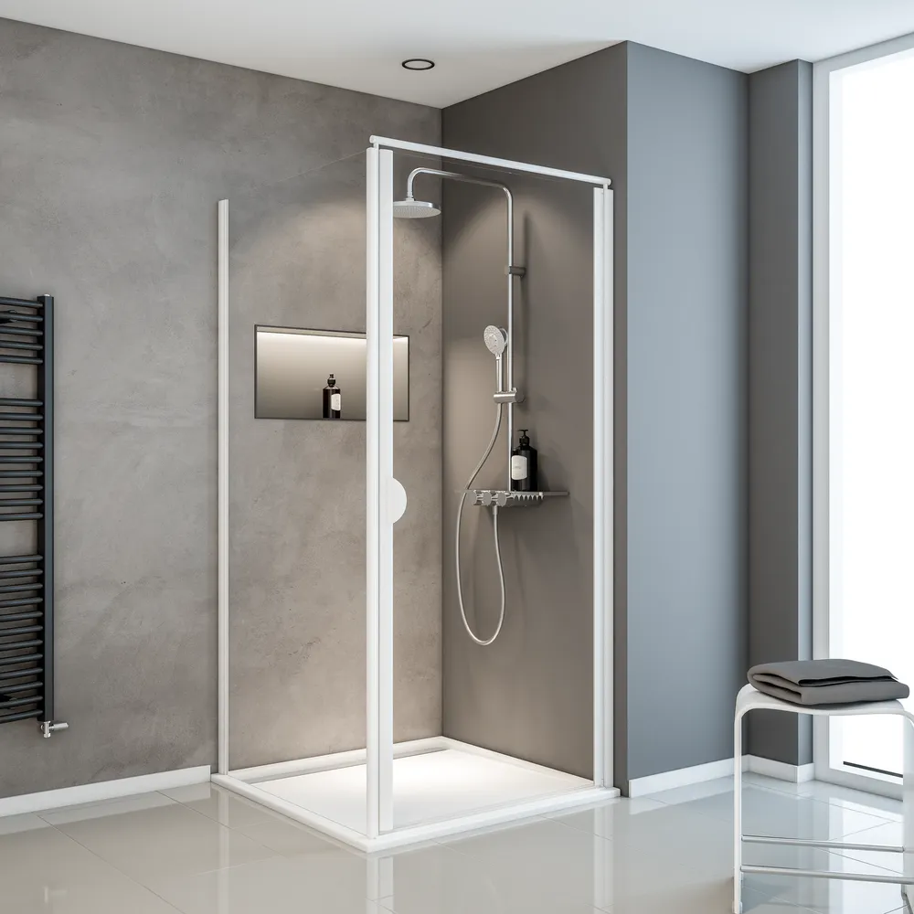 900x900 mm, 1800 mm, Blanc, Transparent
