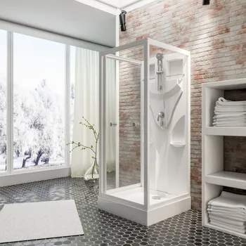 800x800 mm, 1900 mm, Blanc, Transparent