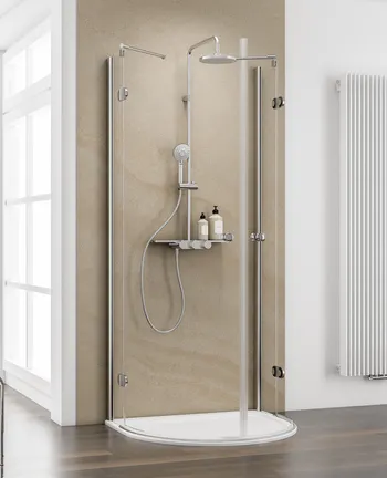 960x820 mm, 2000 mm, Charnière autolevante Softcube, Aspect chromé, Transparent anticalcaire