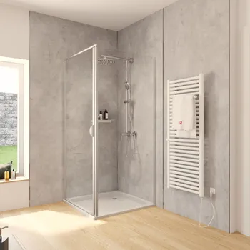 900x900 mm, 1800 mm, Alu argenté, Transparent