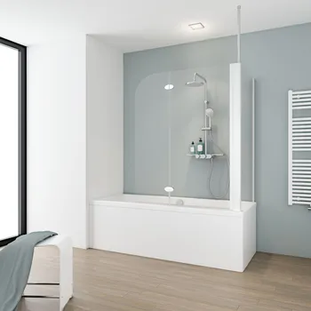750x1146 mm, 1400 mm, Charnière ovale, Blanc, Transparent