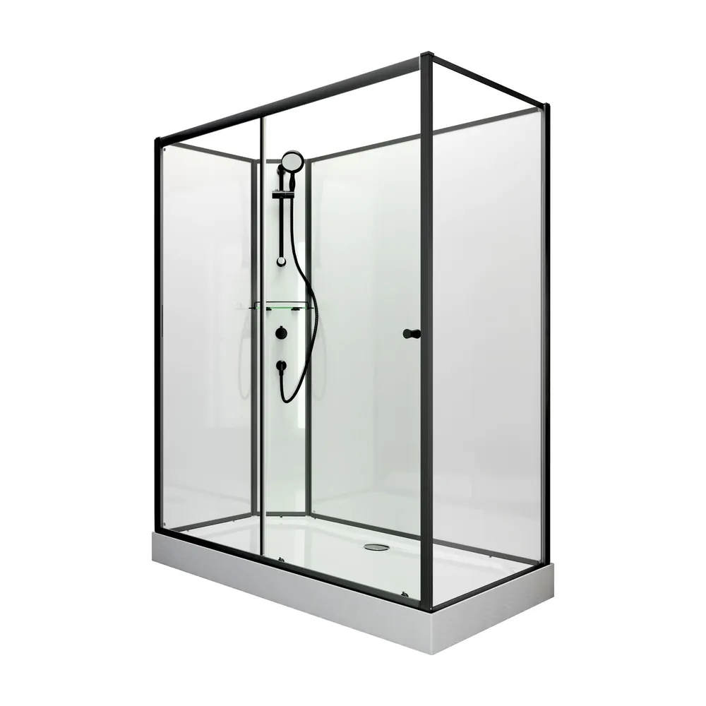 1200x800 mm, 2040 mm, Noir mat, Transparent
