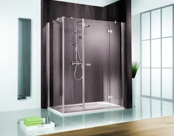 800x1200 mm, 2000 mm, Charnière battante SoftCube, Aspect chromé, Transparent